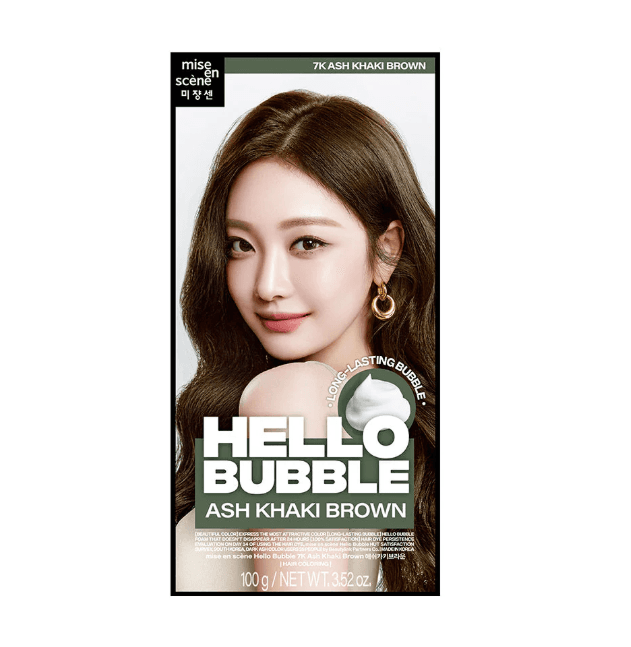 MISE EN SCENE Hello Bubble Foam Color Hair Dye [7K Ash Khaki Brown]